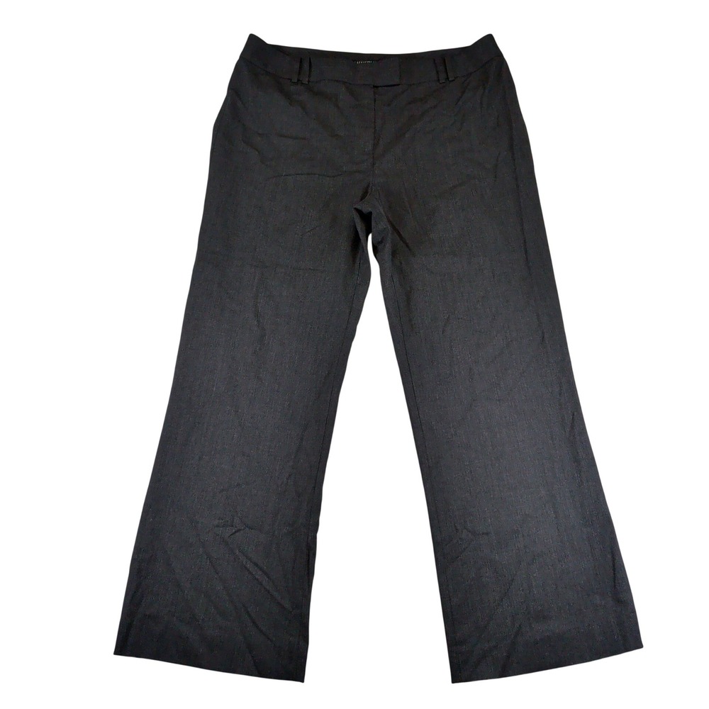 Lafayette 148 New York Gray Wool Blend Wide Leg Dress Pants Size 14 Professional